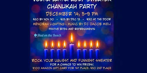 VODKA LATKA UGLY SWEATER CHANUKAH PARTY & MENORAH LIGHTING