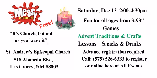 Messy Church for December--Advent Traditions & Crafts