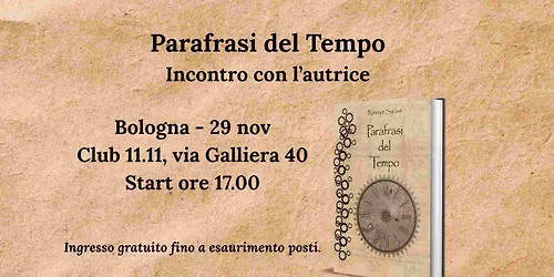 Presentazione Libro Parafrasi del Tempo a Bologna
