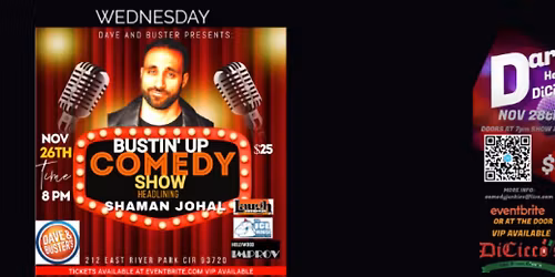 Comedy Show Shaman Johal headlines Dave & Buster