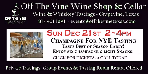 Holiday Sunday Champagnes and Sabers Tasting with Holly! ~ Sunday 21st ~ 2 - 4 PM