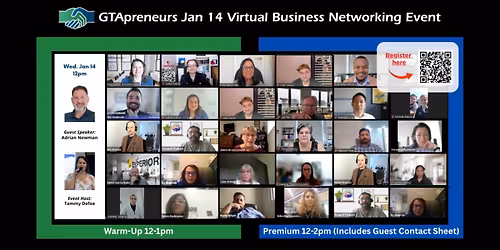 GTApreneurs January 14 Afternoon Virtual Business Networking Event Toronto