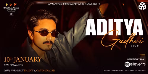 Aditya Gadhvi Live | Synapse Nexus Night | DAU(Formerly DA-IICT) Gandhinagar