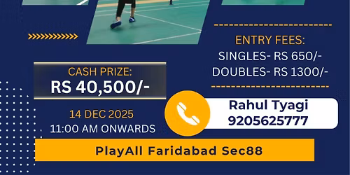 Faridabad Badminton Championship Sec-88, Season - 02