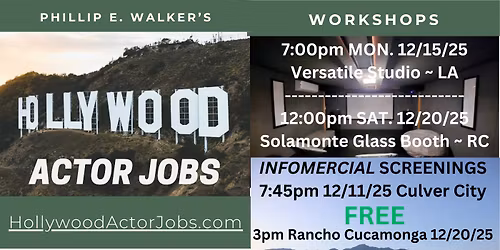 Hollywood Actor Jobs Pre-Tour