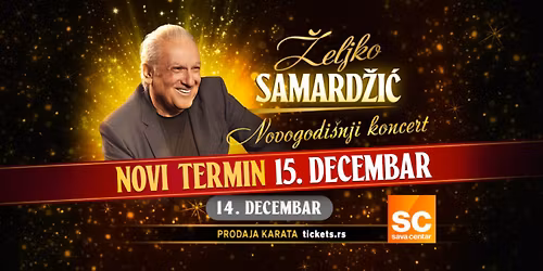 Prevoz na Koncert Željko Samardžić 15.12.2025. iz Novog Sada