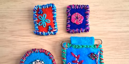 Mini felt embroidered trinkets workshop