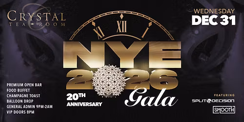 New Year's Eve Philly at Crystal Tea Ballroom - Philly's Best NYE Party