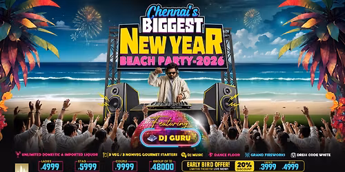 Chennai\u2019s Biggest New Year Beach Party 2026 at MGM Beach Resorts - ECR