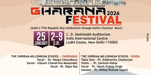 Gharana Festival 2026 by Swaranjali Delhi