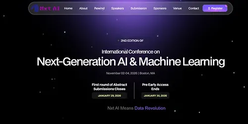 International Conference on Next-Generation AI & Machine Learning (Nxt AI-2026)