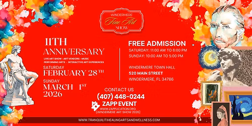 Windermere Art Show 11th Annual Feb 28th\/Mar 1st 2026