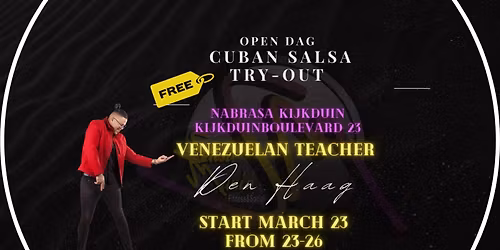 OPEN DAG SALSA CUBANA FREE TRY-OUT NABRASA (KIJKDUINBOULEVARD 23)