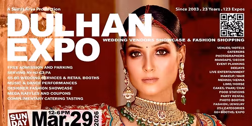DulhanExpos \u2022 Apr.19: Hyatt Princeton NJ \u2022 Booths 732.754.1894 \u2022 FreeEntry: DulhanExpo.com
