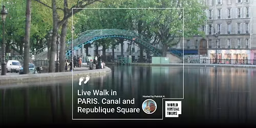 Live Walk in PARIS. Canal and Republique Square