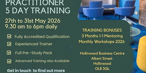 Accredited Hypnosis Practitioner Training 5 days Face to Face Training
