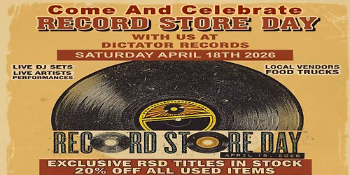 Dictator Records Celebrates Record Store Day