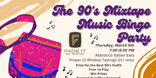 The 90s Mixtape Music Bingo Party