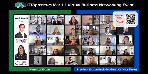 GTApreneurs March 11-2026 Afternoon Virtual Business Networking Event Toronto