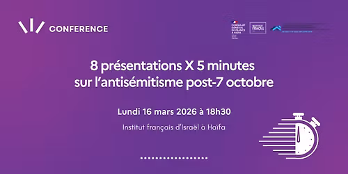 8 pr\u00e9sentations X 5 minutes sur l\u2019antis\u00e9mitisme post-7 octobre