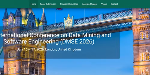 7th International Conference on Data Mining and Software Engineering (DMSE 2026)