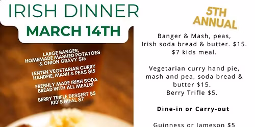 5th Annual Irish Dinner Fundraiser