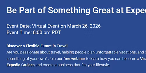 Become a Travel Agent *Zoom* Event