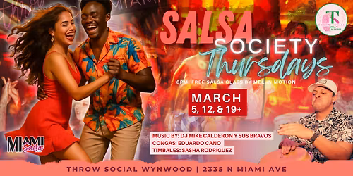 SALSA Society Thursdays at Thr\u014dw Social Miami Wynwood!
