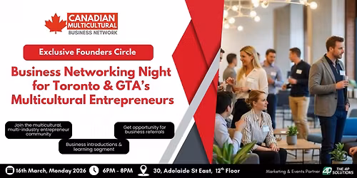 Founders Circle: Business Networking Night for Toronto & GTA Entrepreneurs
