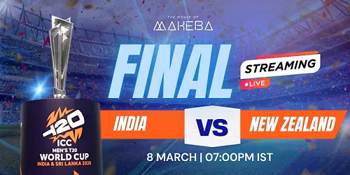 T20I World Cup Final - India vs New Zealand Live Screening