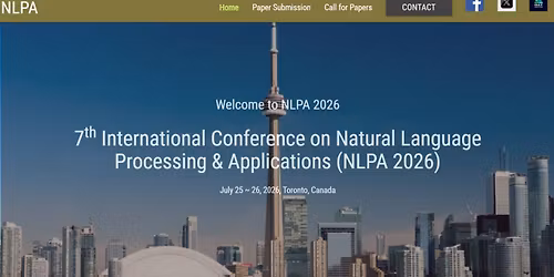 7th International Conference on Natural Language Processing & Applications (NLPA 2026)