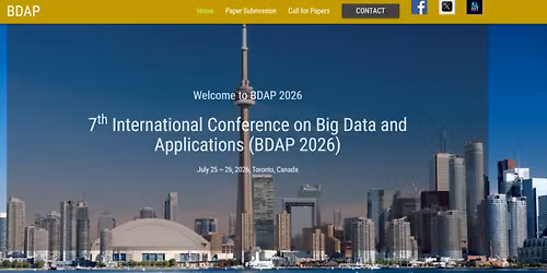 7th International Conference on Big Data and Applications (BDAP 2026)