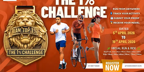 The 1% Challenge | Virtual Run & Ride | Virtual Marathon | Virtual Cyclothon | Online Running Event