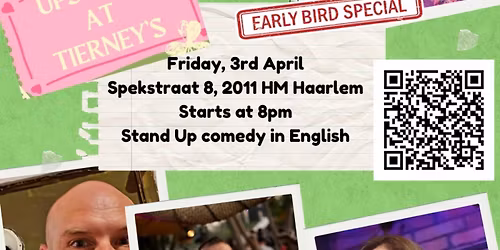 Upstairs At Tierneys- Comedy in English with Brian K Jordan