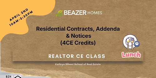 Realtor 4CE Credit Class (Contracts & Addenda)