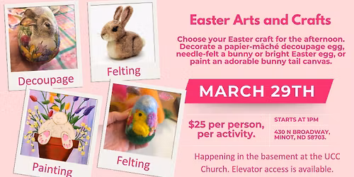 March 29 Easter Craft Party at UCC Basement
