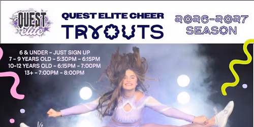 Quest Elite AllStar Cheer Tryouts 2026\/2027 