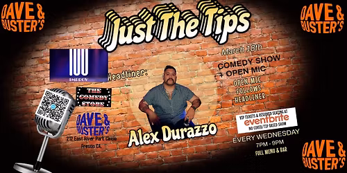Just The Tips Comedy Show in The Cave headlining Danny Minch+ Open Mic