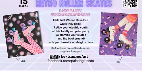 Retro Rollerskates Paint Party