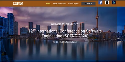 12th International Conference on Software Engineering (SOENG 2026)
