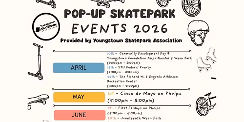 Youngstown Skatepark Association Community Pop-Up Skatepark at First Fridays on Phelps
