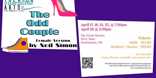 "The Odd Couple" (Female Version) by Neil Simon, Presented by Theater Ensemble Arts