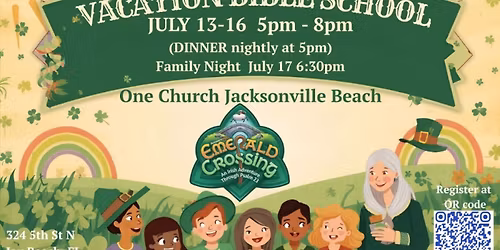 VACATION BIBLE SCHOOL at One Church Jacksonville Beach AGES 3-5th grade