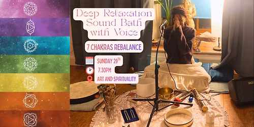Deep Relaxation Sound Bath with Voice (7 Chakra Balancing & Stress Relief)
