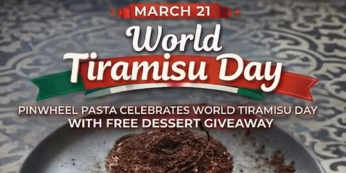 Pinwheel Pasta Celebrates World Tiramisu Day With Free Dessert Giveaway