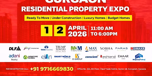 Gurgaon Residential Property Expo \u2014 Godrej, Sobha, Emaar, DLF and 14 more (April 1st and 2nd)
