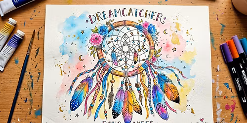 Young Masters Youth Art Discovery Class (Ages 9-15) - Dreamcatcher Boho Vibes Watercolor\/Marker Art