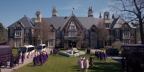 Hulu\u2019s \u201cThe Testaments\u201d Plum-Colored Bus Tour