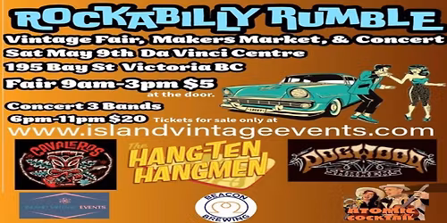 Rockabilly Rumble Vintage Fair, Makers Market, Sip n Shop and Concert.