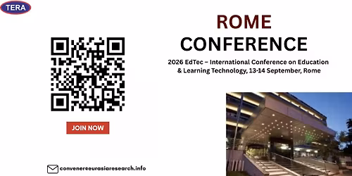2026 EdTec \u2013 International Conference on Education & Learning Technology, 13-14 September, Rome